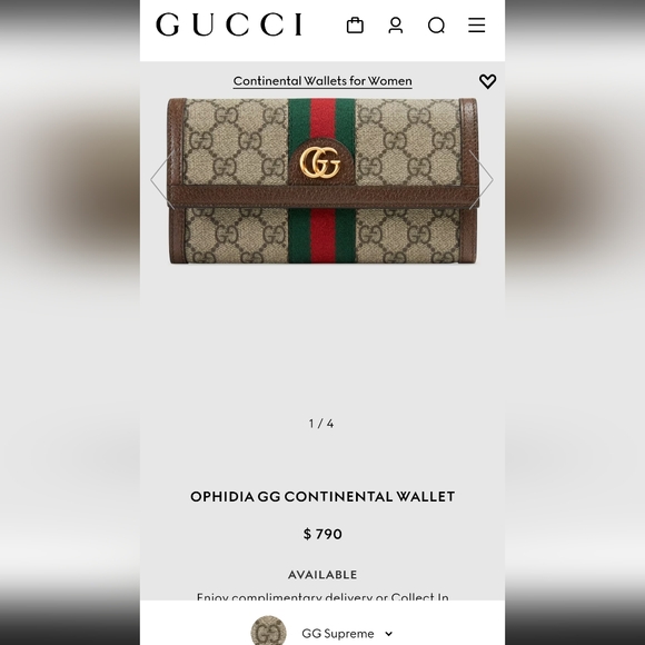 Authentic Pre-owned Gucci Supreme Ophidia GG Continental Flap Wallet - Picture 15 of 16